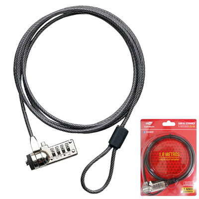 CABO DE SEGURANCA COM SENHA CS-10 C3TECH 1.8M KENSINGTON