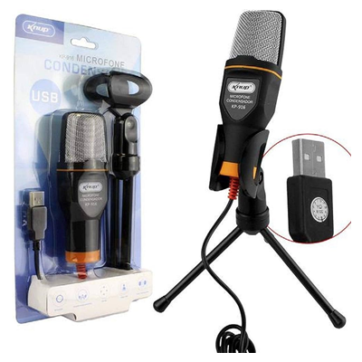 MICROFONE CONDENSADOR USB COM TRIPE KP-916 KNUP