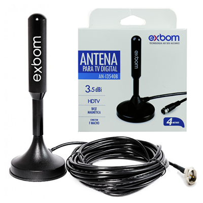 ANTENA DIGITAL INTERNA PARA TV 3.5DBI AN-I3540B EXBOM
