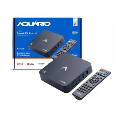 RECEPTOR SMART TV BOX ANDROID 4K STV-2000 AQUARIO