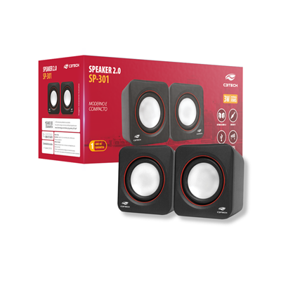 CAIXA DE SOM PC SPEAKER 2.0 SP-301BK C3TECH