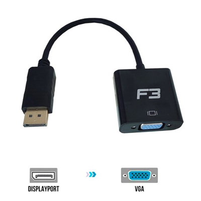 CABO DISPLAYPORT X VGA 19CM JC-CB-DVGA F3