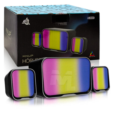 CAIXA DE SOM MULTIMIDIA 2.1 16W RMS C/LED HÓRUS KP-RO813 KNUP