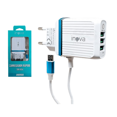 CARREGADOR V8 5.1A 3 USB CAR-5224 INOVA