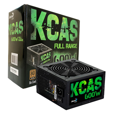 FONTE 600W 80 PLUS ATX AEROCOOL KCAS-600W FULL RANGE S/CABO