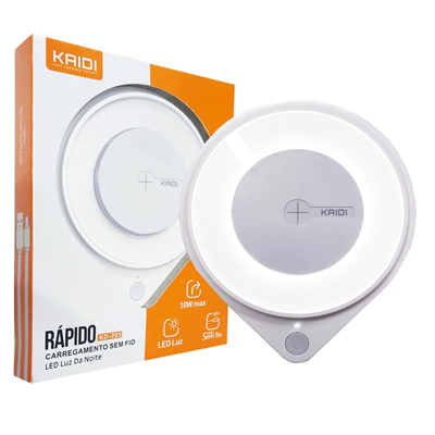 CARREGADOR POR INDUCAO TURBO S/ FIO 10W MAX KD-205 KAIDI