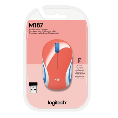 MOUSE S/FIO RC/NANO MINI M187 CORAL LOGITECH