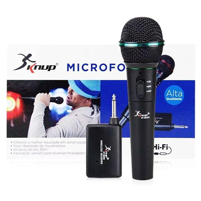MICROFONE DINAMICO COM RECEPTOR PORTATIL P10 KP-M0005 KNUP