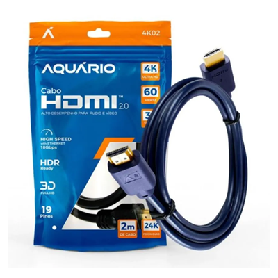 CABO HDMI 2M 2.0 4K 3D 19 PINOS 4K02 AQUARIO