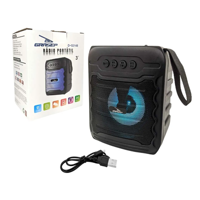 RADIO PORTATIL BLUETOOTH 5.1 USB RADIO FM D-S3148 GRASEP