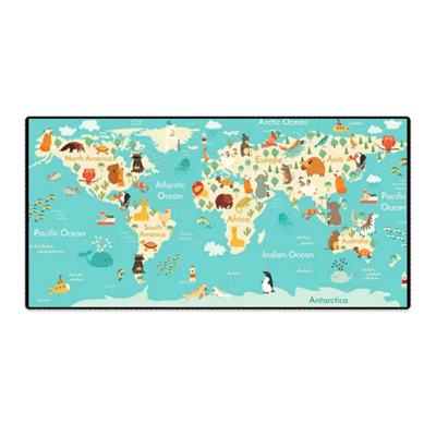 MOUSE PAD GAMER GRANDE (35-MAPA MUNDI ANIMAIS) 700x350x3mm MP-7035C EXBOM