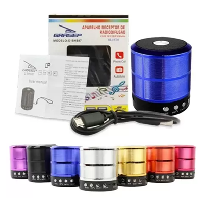 CAIXA DE SOM BLUETOOTH 5W RMS D-BH887 GRASEP