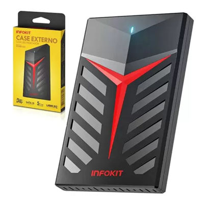 CASE EXTERNO C/ LED INDICADOR P/ HD 2.5″ SATA III USB 3.0 ECASE-350 INFOK