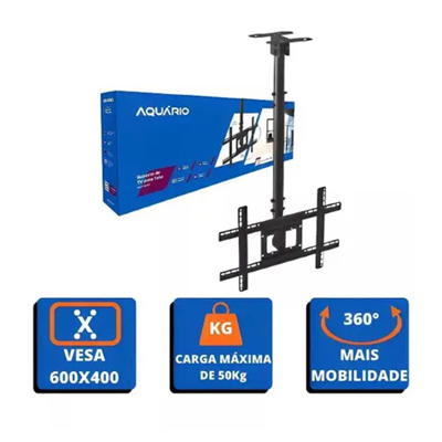 SUPORTE TV DE TETO PAREDE 360 GRAUS 32″-75″ SAV-6000 AQUARIO