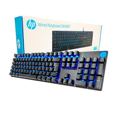 TECLADO USB GAMER MECANICO GK400F LED PRETO HP