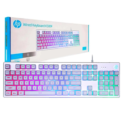 TECLADO USB GAMER MEMBRANA K500F LED PRATA HP