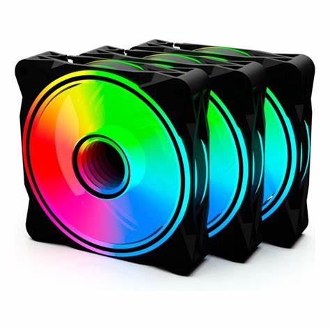 KIT FAN GAMER ONE POWER RADIANT X3 FN-701 COM 3 FANS RGB PRETO ONEPOWER