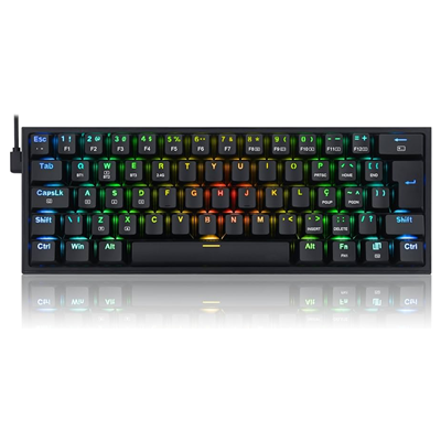 TECLADO MECANICO GAMER FIZZ PRO RGB PRETO SWITCH MARROM K616-RGB-B PT-BROWN REDR