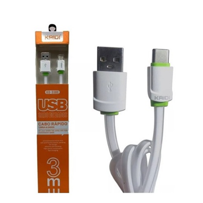 CABO USB TIPO-C 3M 2.1A KD-330C KAIDI