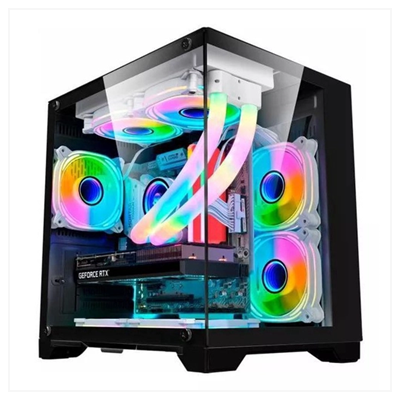 GABINETE GAMER PRETO GB1790 HAYOM AQUARIO C/4 FANS