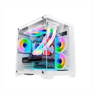 GABINETE GAMER BRANCO GB1791 HAYOM AQUARIO C/4 FANS