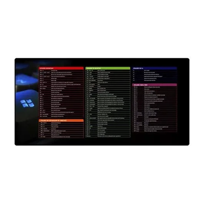 MOUSE PAD GAMER GRANDE (38-ATALHOS TECLADO WINDOWS) 700x350x3mm MP-7035C EXBOM