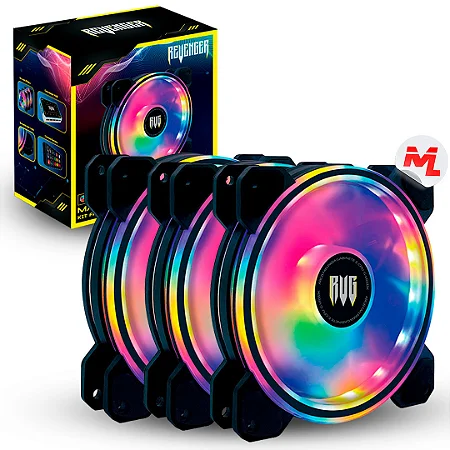KIT CONTENDO 03 COOLER FAN PARA GABINETE DESKTOP GAMER G-VR346K