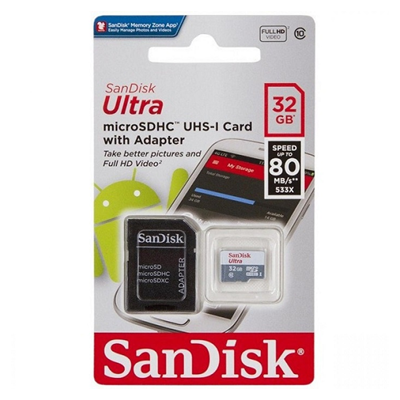 CARTAO MEMORIA 32GB SANDISK ULTRA SDSQUNR-032G-GN3MA #