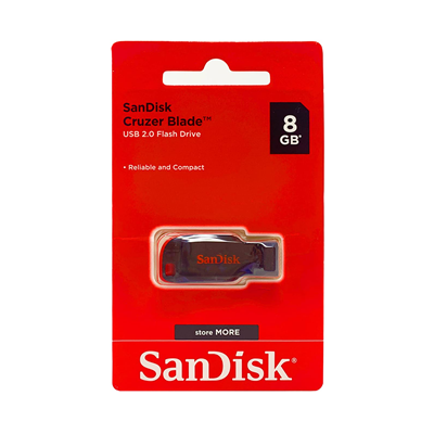 PEN DRIVE 8GB SANDISK Z50 CRUZER BLADE USB 2.0 SDCZ50-008G-B35 #