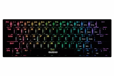 TECLADO MECANICO GAMER GAMDIAS HERMES E3 RGB PRETO SWITCH VERMELHO - Imagem 1