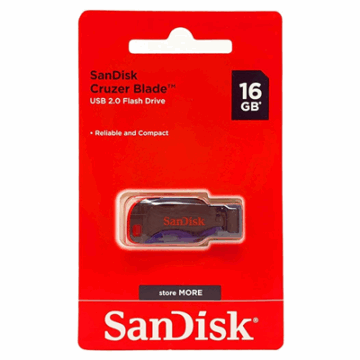 PEN DRIVE 16GB SANDISK Z50 CRUZER BLADE USB 2.0 SDCZ50-016G-B35 #