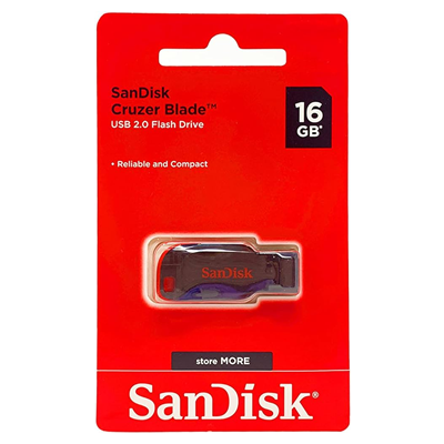 PEN DRIVE 16GB SANDISK Z50 CRUZER BLADE USB 2.0 SDCZ50-016G-B35 #