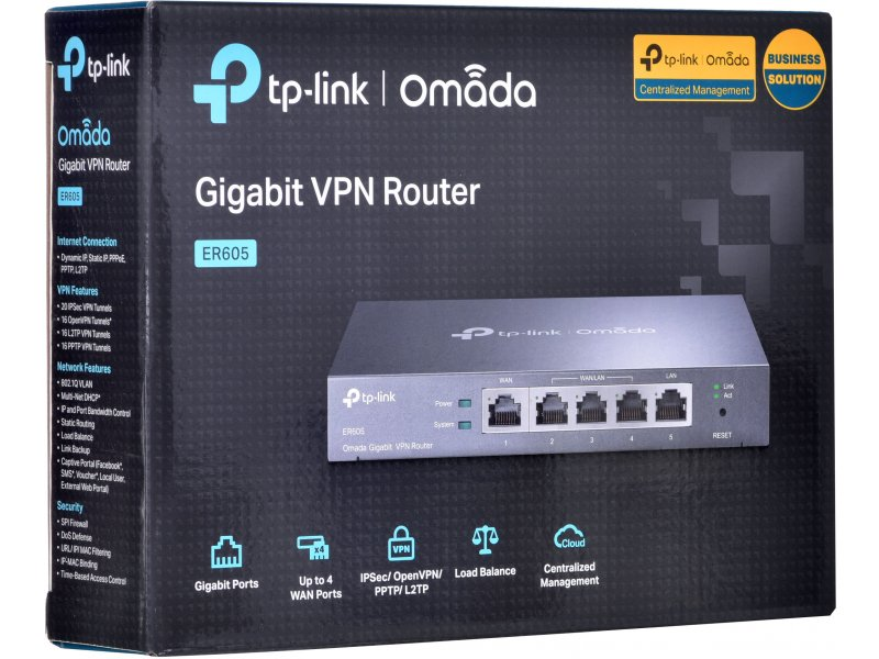 ROTEADOR TP-LINK OMADA ER605 GIGABIT VPN MULTI-WAN LOAD BALANCE #