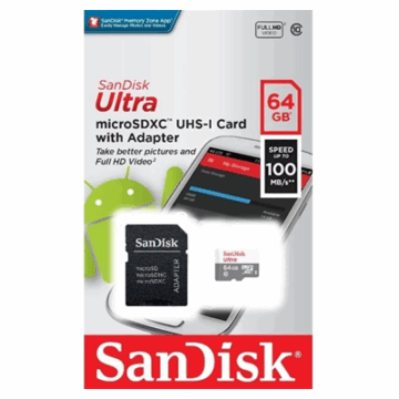CARTAO MEMORIA 64GB SANDISK ULTRA SDSQUNR-064G-GN3MA #
