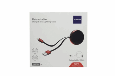 CABO USB IPHONE 90CM RETRATIL 13609L IT-BLUE # - Imagem 1