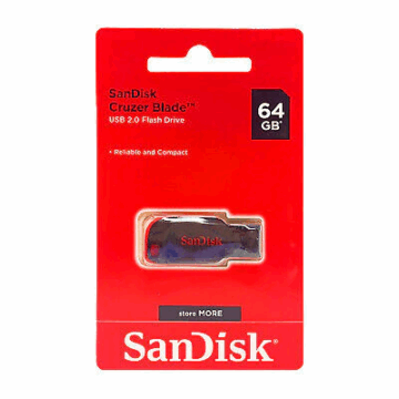 PEN DRIVE 64GB SANDISK Z50 CRUZER BLADE USB 2.0 SDCZ50-064G-B35 #