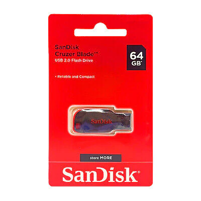 PEN DRIVE 64GB SANDISK Z50 CRUZER BLADE USB 2.0 SDCZ50-064G-B35 #