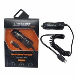 CARREGADOR IPHONE VEICULAR COM 1 PORTA USB MAX-0502L LELONG MAX