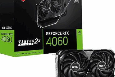 PLACA VIDEO VGA MSI GEFORCE RTX4060 VENTUS BLACK OC 2X 8GB – 128 BITS – HDMI - Imagem 1
