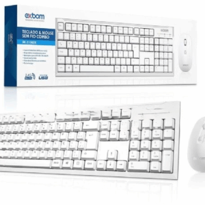 TECLADO E MOUSE SEM FIO COMBO BK-S1000K EXBOM 2.4GHZ BRANCO
