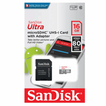 CARTAO MEMORIA 16GB SANDISK ULTRA SDSQUNS-016G-GN3MA #