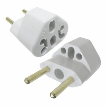 PLUG TOMADA UNIVERSAL PRETO/BRANCO 10A 250V TRA-7143