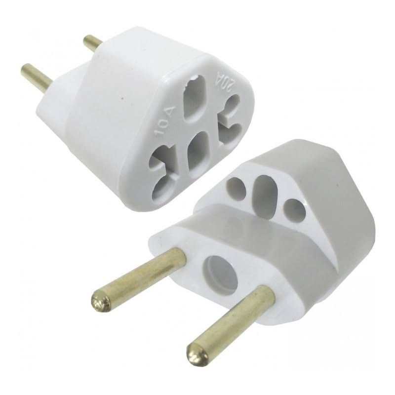 PLUG TOMADA UNIVERSAL PRETO/BRANCO 10A 250V TRA-7143