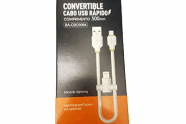 CABO USB 2 EM 1 V8/IPHONE 30CM BA-CBO9984 BASIKE # - Imagem 1