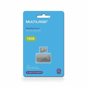 CARTAO MEMORIA 16GB MULTILASER MC172 2 EM 1 COM LEITOR #