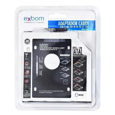 ADAPTADOR CADDY 9.5MM HD/SSD 2.5" SATA HDCA-S095 EXBOM