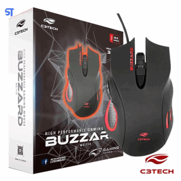 MOUSE GAMER USB BUZZARD MG-110BK PRETO C3TECH