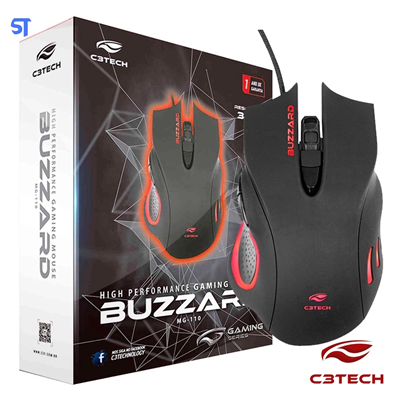 MOUSE GAMER USB BUZZARD MG-110BK PRETO C3TECH