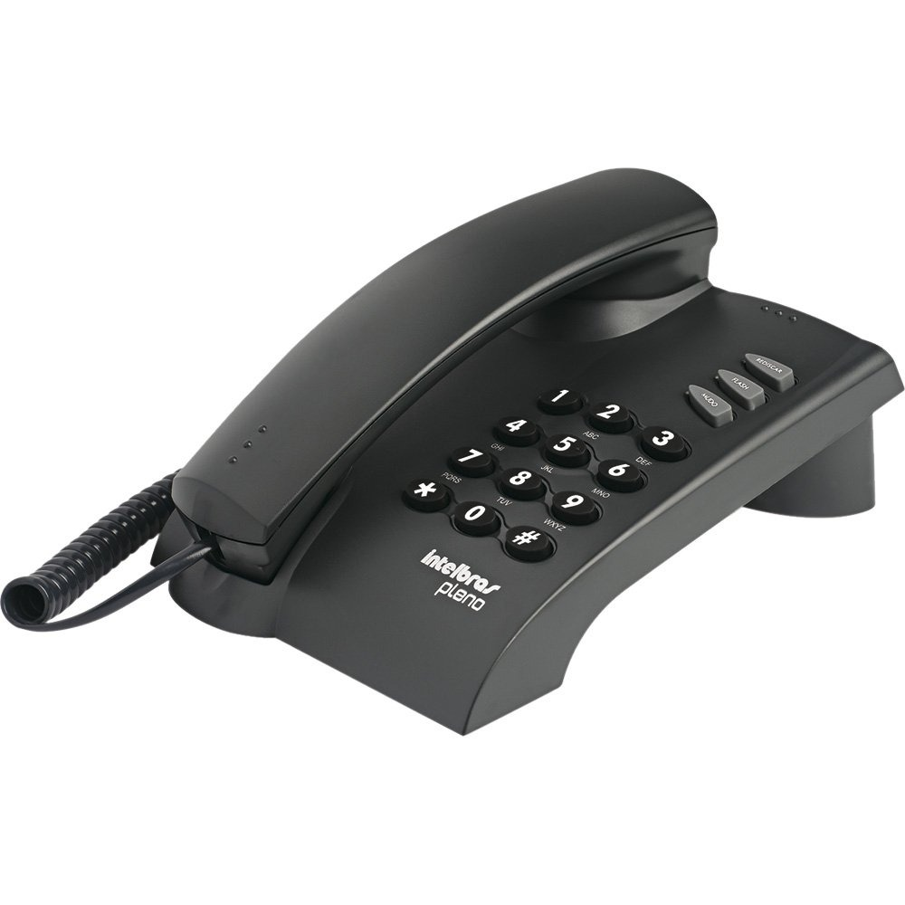 TELEFONE COM FIO PLENO PRETO INTELBRAS