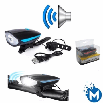 LANTERNA BIKE C/ BUZINA USB BM-8455 B-MAX #
